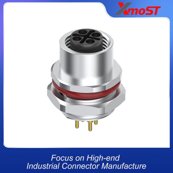 xmost m12 s code 4 pin female ac power socket ip68