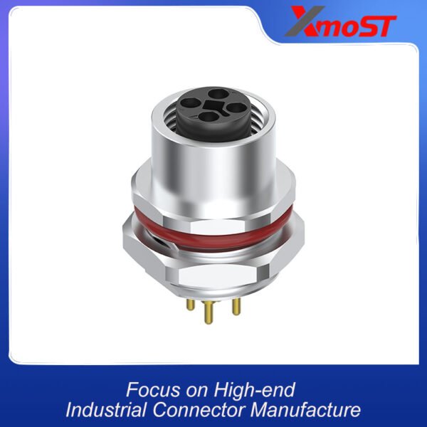 xmost m12 t code 4 pin female dc sensor socket ip68