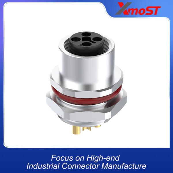 xmost m12 t code 4 pin female dc power sensor socket ip68