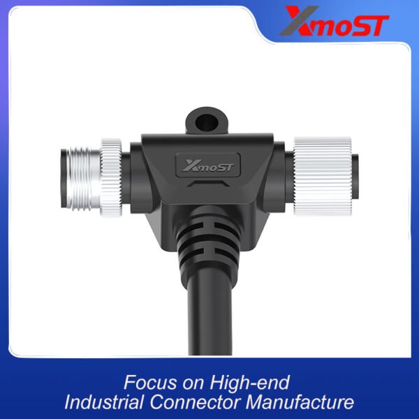 xmost m12 t shape splitter with cable male and female ports a b d code ip68