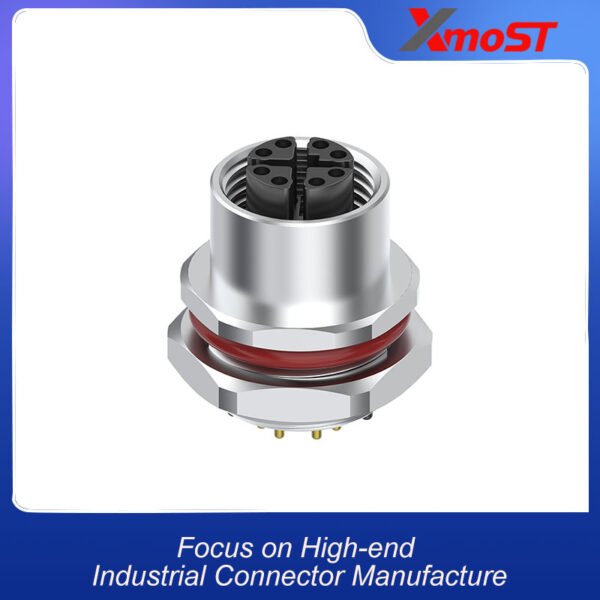 xmost m12 x code 8 pin female 10gbe rear socket ip68
