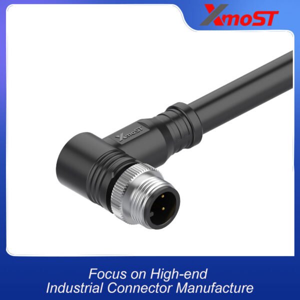 xmost m12 a code 4 pin male right angle molded unshielded cable