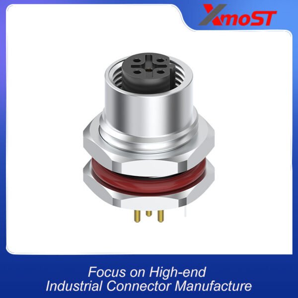 xmost m12 b code 5 pin female panel socket ip67