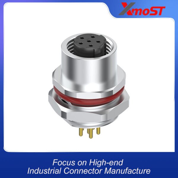 xmost m12 c code 6 pin female can devicenet fieldbus socket ip68
