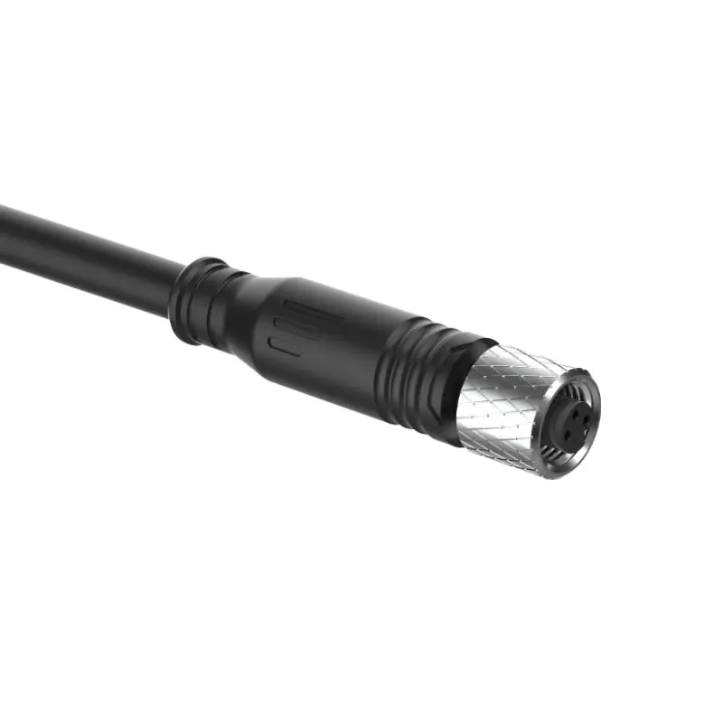 M5 Connector A-Code 3Pin Female Straight Molded Plug, IP67 - Image 3