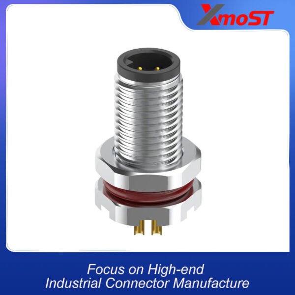 xmost m5 waterproof male panel plug with ip67 sealing for industrial panel mounting