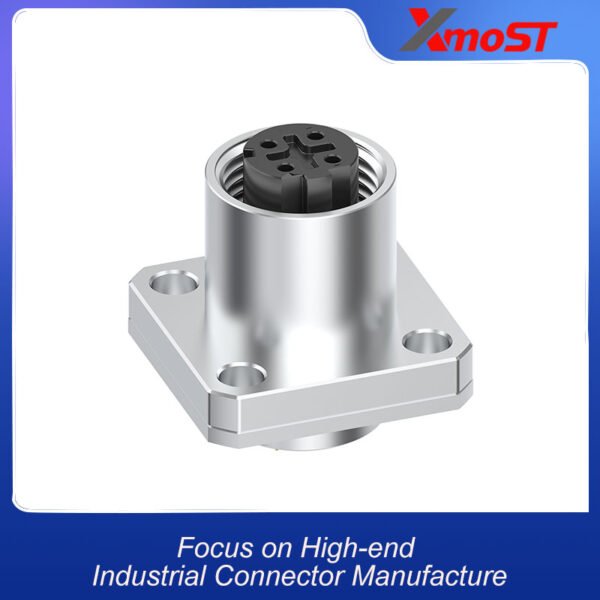 xmost m12 d code 4 pin metal female connector with built in positioning lock for industrial ethernet