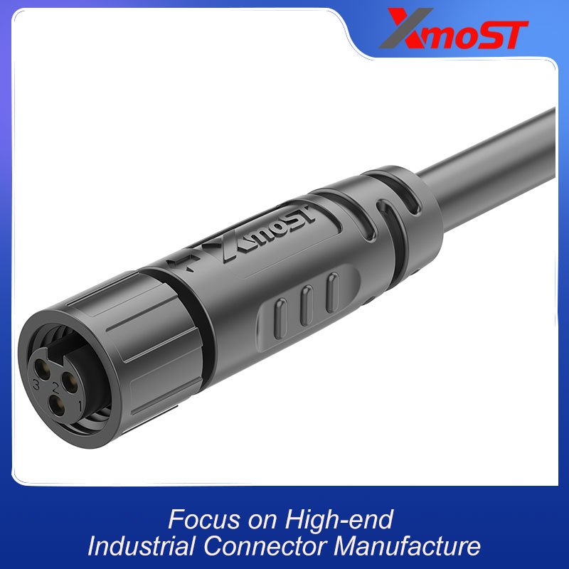 M8 3-Pin Female Plastic Circular Connector – Straight Molded Plug, Threaded Coupling M8 3-Pin Female Plastic Circular Connector – Straight Molded Plug, Threaded Coupling