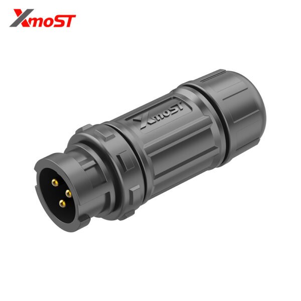 M12 3-Pin Female Assembly Straight Mating Socket – Field Installable, Threaded Coupling, IP67