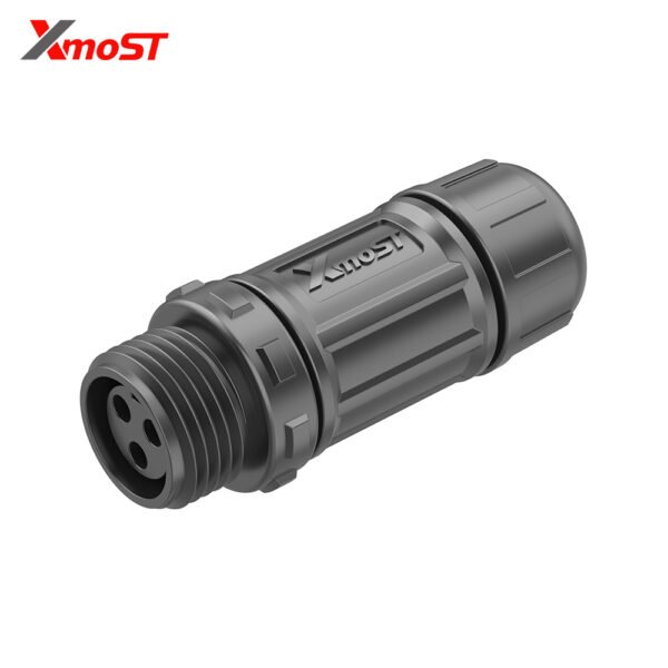 M12 3-Pin Female Assembly Straight Mating Socket – Threaded Coupling, Field Installable, IP67