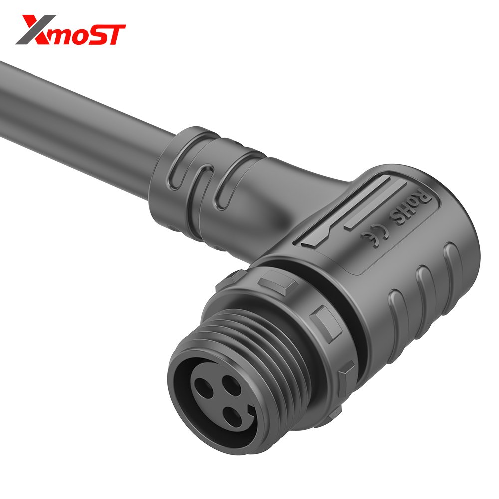 Female Right Angle Molded Connector – Threaded Coupling, For Sensor/Actuator & Cable-to-Cable Connections Female Right Angle Molded Connector – Threaded Coupling, For Sensor/Actuator & Cable-to-Cable Connections - Image 2