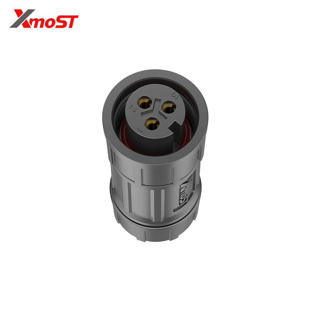 M12 3-Pin Female Assembly Straight Plug – Threaded Coupling, On-Site Wiring, Vibration-Proof for Factory Automation M12 3-Pin Female Assembly Straight Plug – Threaded Coupling, On-Site Wiring, Vibration-Proof for Factory Automation - Image 3