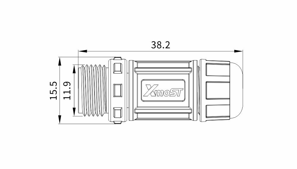 M12 3-Pin Female Assembly Straight Mating Socket – Threaded Coupling, Field Installable, IP67 1