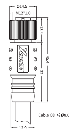 M12 B-Coded Female Straight Shielded PROFIBUS Cable Connector M12 B-Coded Female Straight Shielded PROFIBUS Cable Connector
