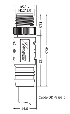 M12 B-Coded Male Straight Shielded PROFIBUS Cable Connector M12 B-Coded Male Straight Shielded PROFIBUS Cable Connector