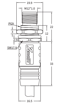 M12 D-Code Male/Female Molded Single-Ended Cat5e, Shielded, Profinet