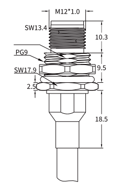 M12 D-Coded Male Metal Panel-Mount CAT5e Shielded PROFINET Cable Receptacle M12 D-Coded Male Metal Panel-Mount CAT5e Shielded PROFINET Cable Receptacle