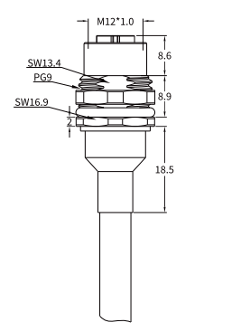 M12 X-Coded Female Metal Panel-Mount CAT6A Shielded Cable Receptacle M12 X-Coded Female Metal Panel-Mount CAT6A Shielded Cable Receptacle