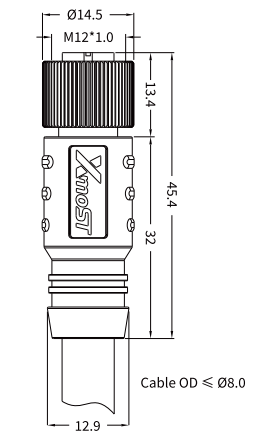 M12 Y-Coded Female Straight CAT5e Shielded Hybrid Ethernet Cable Connector M12 Y-Coded Female Straight CAT5e Shielded Hybrid Ethernet Cable Connector