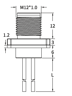 M12 D-Coded Male Flange Socket, Solder, Unwired or Pre-Wired M12 D-Coded Male Flange Socket, Solder, Unwired or Pre-Wired