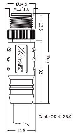 M12 D-Coded Male Straight CAT5e Shielded PROFINET Cable Connector M12 D-Coded Male Straight CAT5e Shielded PROFINET Cable Connector