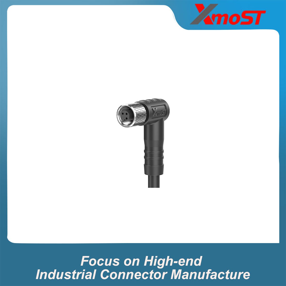 M5 Connector A-Code 3Pin Female Right Angle Molded Plug, Overmolded Cable, IP67 M5 Connector A-Code 3Pin Female Right Angle Molded Plug, Overmolded Cable, IP67 - Image 3
