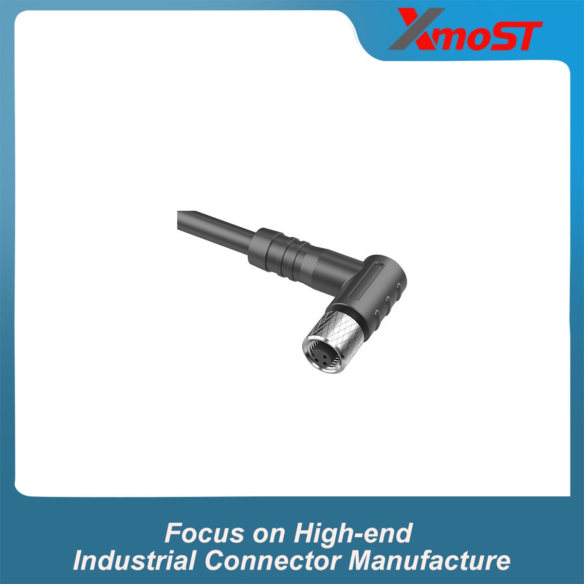M5 Connector A-Code 3Pin Female Right Angle Molded Plug, Overmolded Cable, IP67 M5 Connector A-Code 3Pin Female Right Angle Molded Plug, Overmolded Cable, IP67 - Image 2