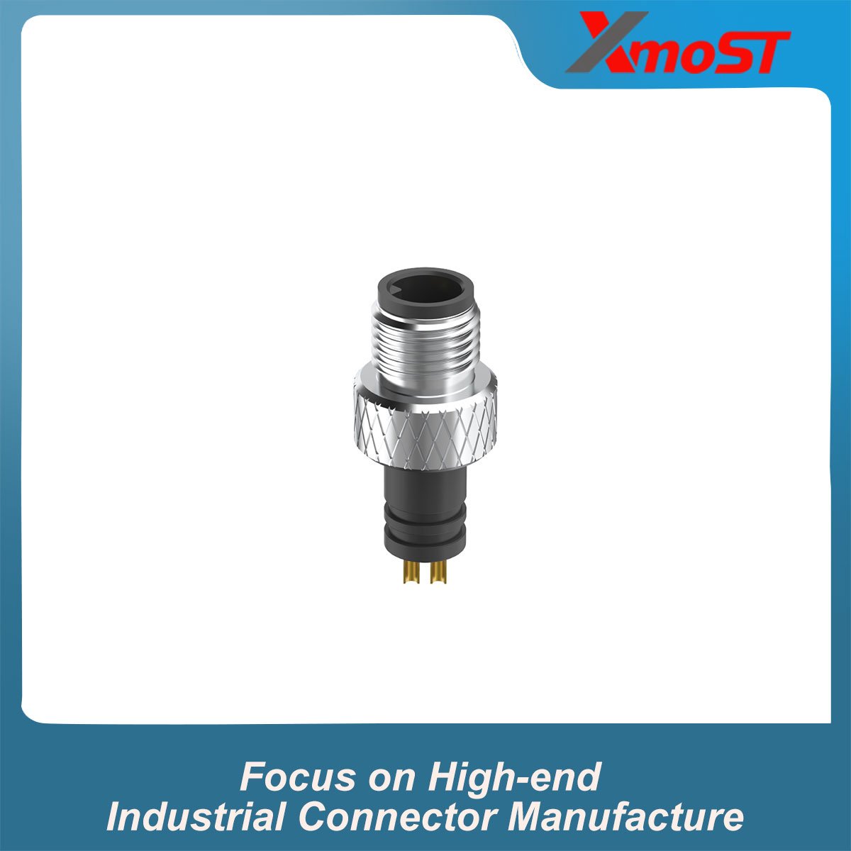 M5 Connector A-Code 3Pin Male Straight Raw Plug, Solder, IP67 M5 Connector A-Code 3Pin Male Straight Raw Plug, Solder, IP67 - Image 2