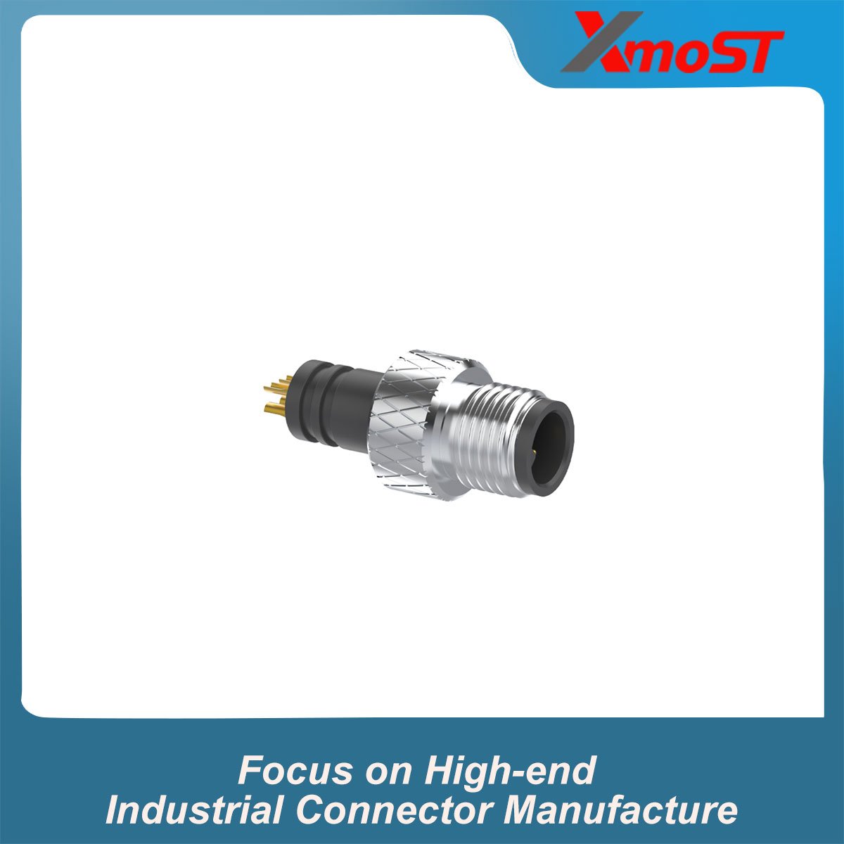 M5 Connector A-Code 3Pin Male Straight Raw Plug, Solder, IP67 M5 Connector A-Code 3Pin Male Straight Raw Plug, Solder, IP67 - Image 3
