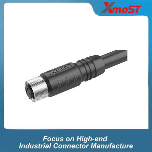 M8 A-Code 3Pin Female Molded Connector