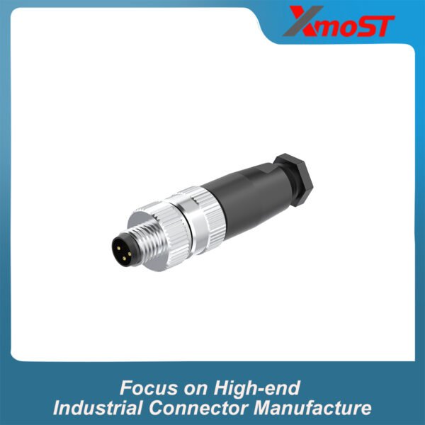 M8 A-Code 3-Pin Male Straight Screw-Type Assembled Connector