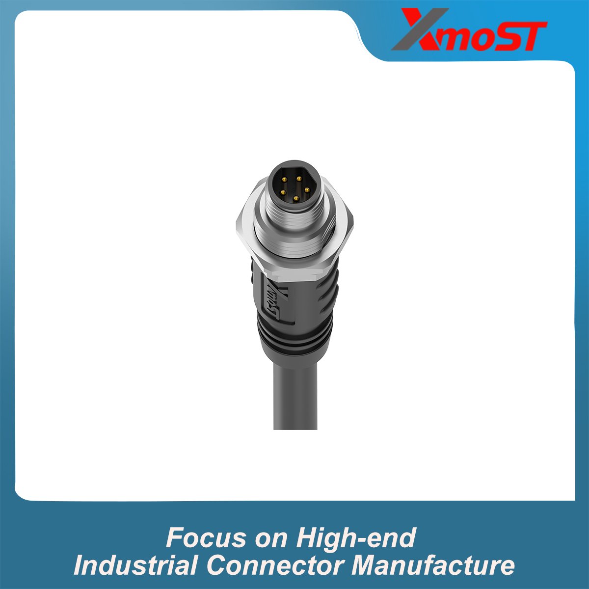 M8 B-Code 5-Pin Male Straight Molded Connector M8 B-Code 5-Pin Male Straight Molded Connector - Image 3