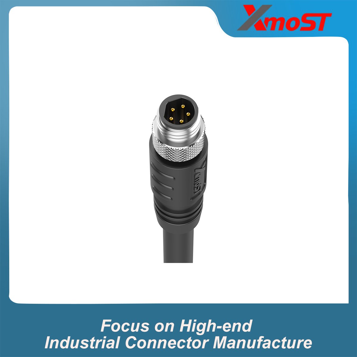 M8 B-Code 5Pin Male Straight Molded Connector M8 B-Code 5Pin Male Straight Molded Connector - Image 3