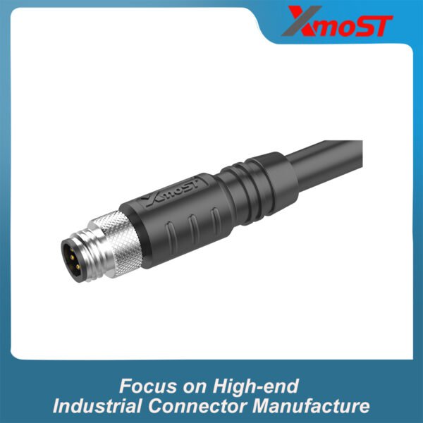 M8 B-Code 5Pin Male Straight Molded Connector