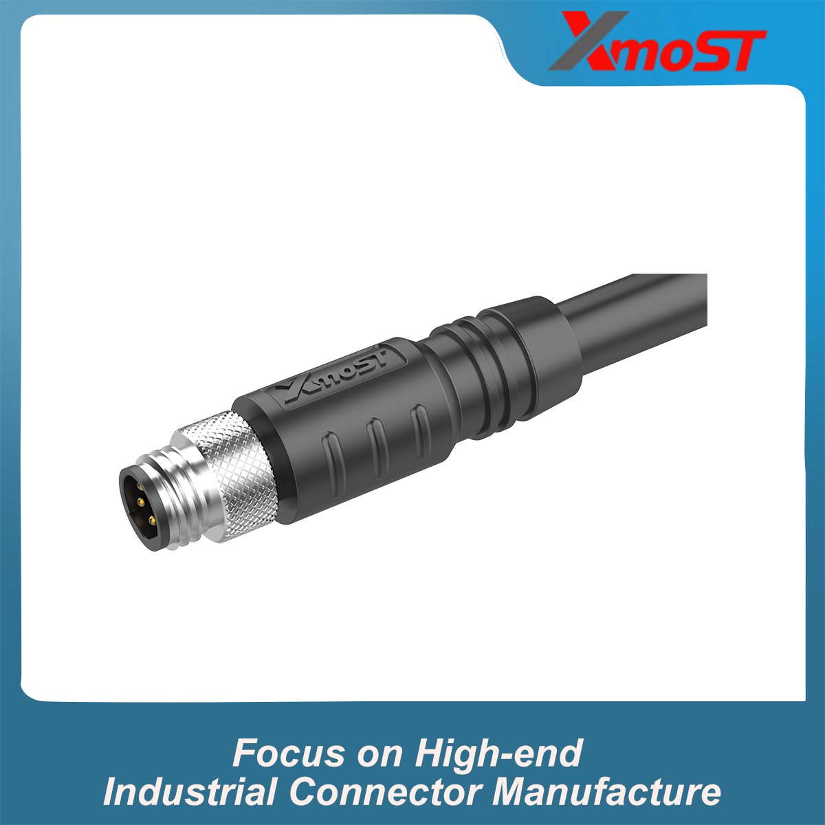 M8 B-Code 5Pin Male Straight Molded Connector M8 B-Code 5Pin Male Straight Molded Connector