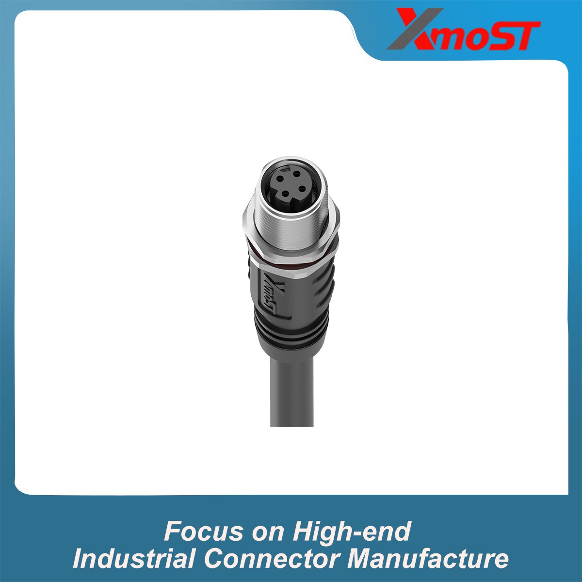 M8 D-Code 4-Pin Female Straight Molded Connector M8 D-Code 4-Pin Female Straight Molded Connector - Image 2