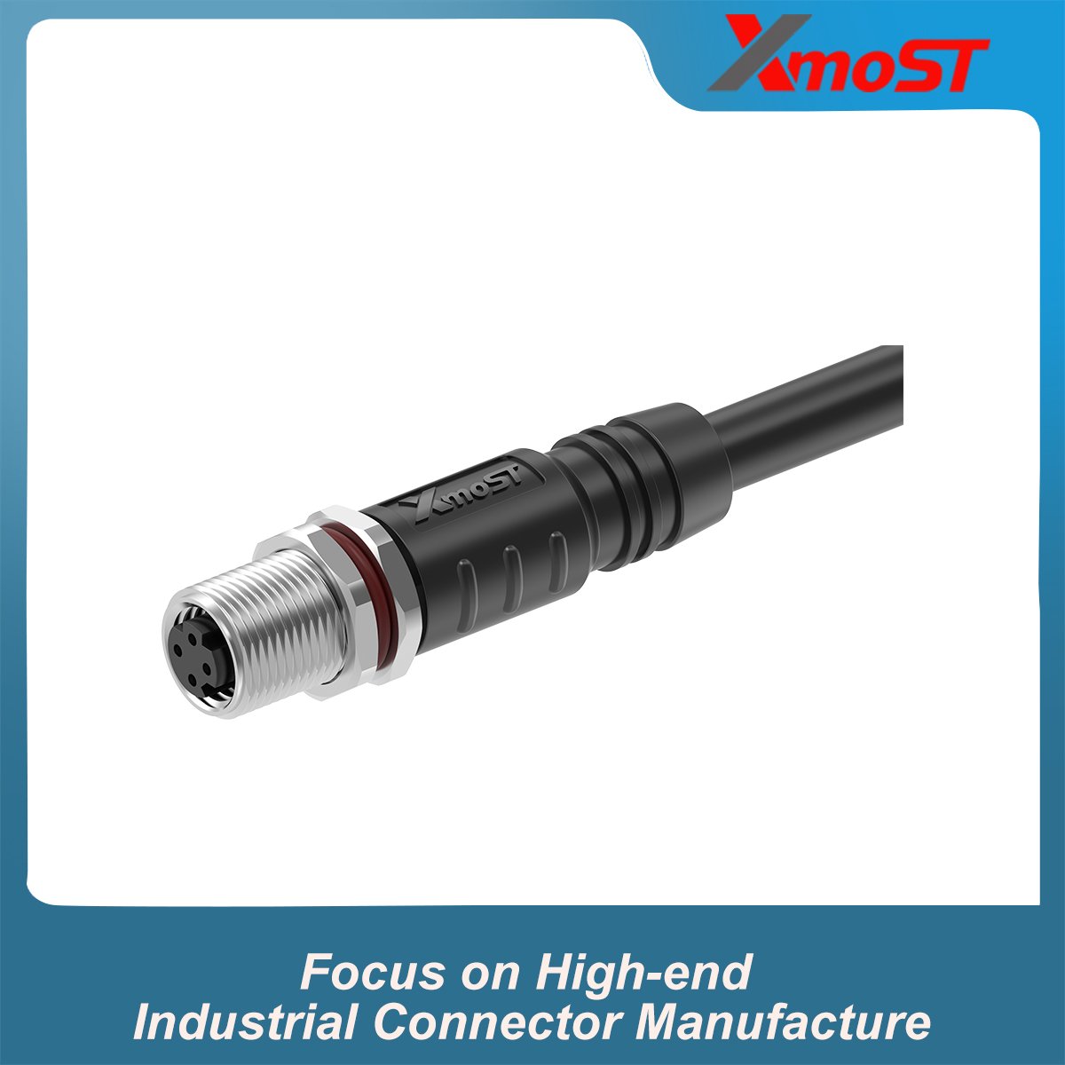 M8 D-Code 4-Pin Female Straight Molded Connector M8 D-Code 4-Pin Female Straight Molded Connector