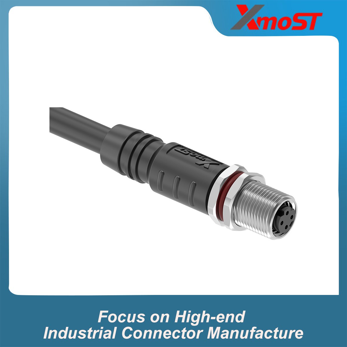 M8 D-Code 4-Pin Female Straight Molded Connector M8 D-Code 4-Pin Female Straight Molded Connector - Image 3