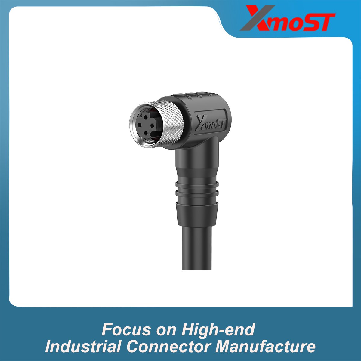 M8 D-Code 4Pin Female Right-Angle Molded Connector M8 D-Code 4Pin Female Right-Angle Molded Connector - Image 3