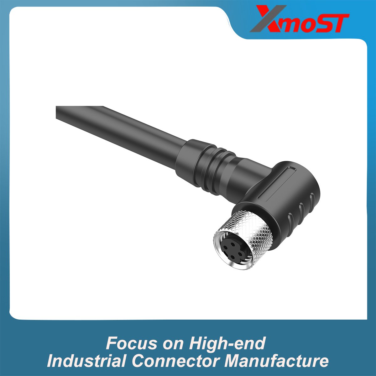 M8 D-Code 4Pin Female Right-Angle Molded Connector M8 D-Code 4Pin Female Right-Angle Molded Connector - Image 2