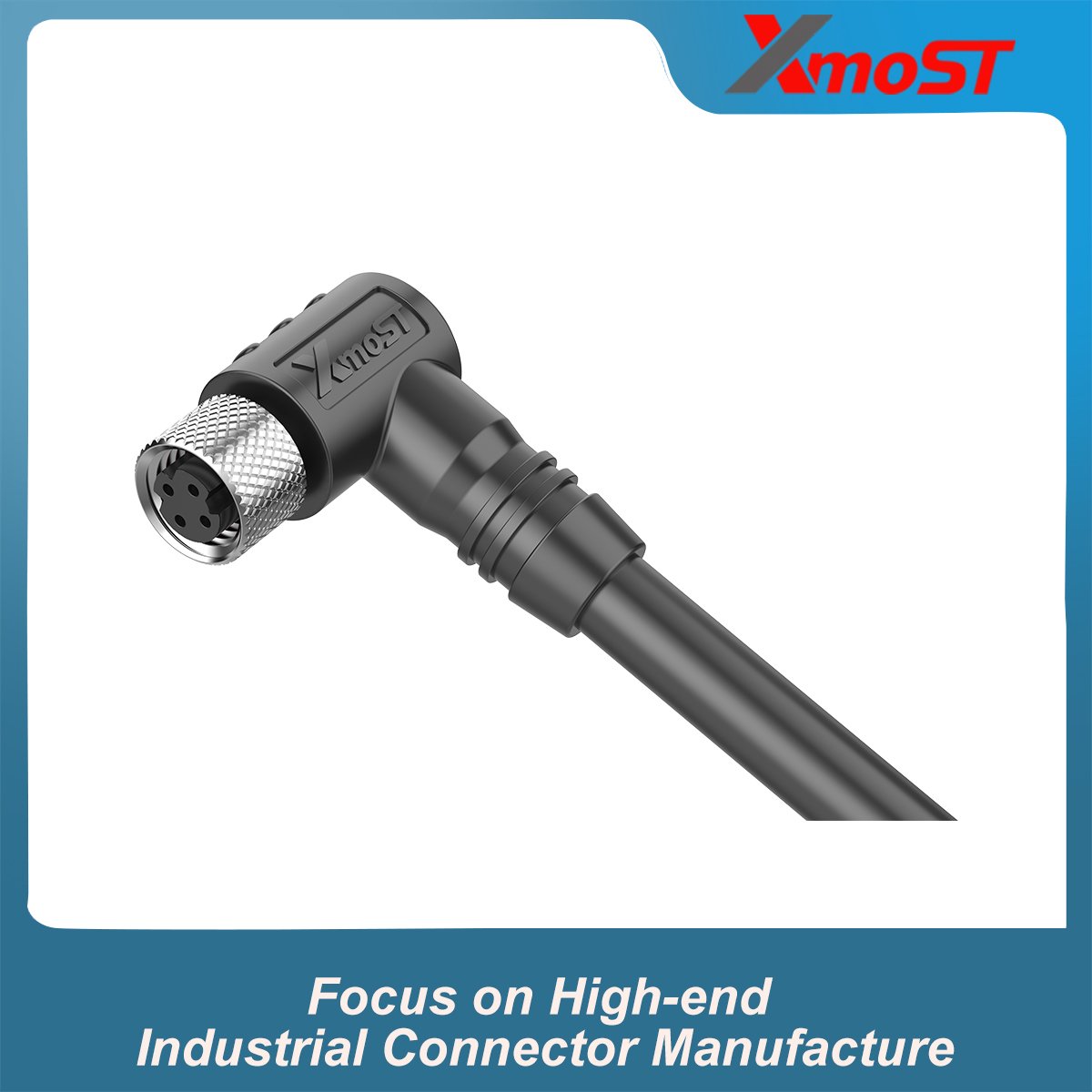 M8 D-Code 4Pin Female Right-Angle Molded Connector M8 D-Code 4Pin Female Right-Angle Molded Connector - Image 4