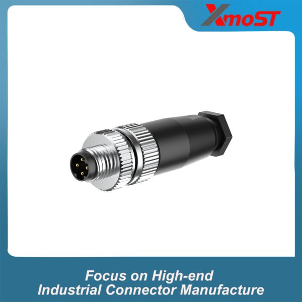 M8 D-Code 4-Pin Male Plastic Straight Assembled Connector