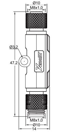M8 A&B-Code 3-Pin Female-to-Male I-Type Splitter Connector