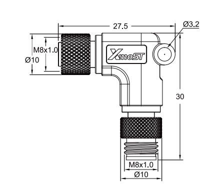 M8 A&B-Code 3-Pin Female-to-Male L-Type Splitter Connector M8 A&B-Code 3-Pin Female-to-Male L-Type Splitter Connector