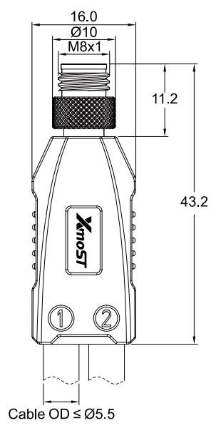 M8 A&B-Code 4-Pin Male 1-to-2 Splitter Connector