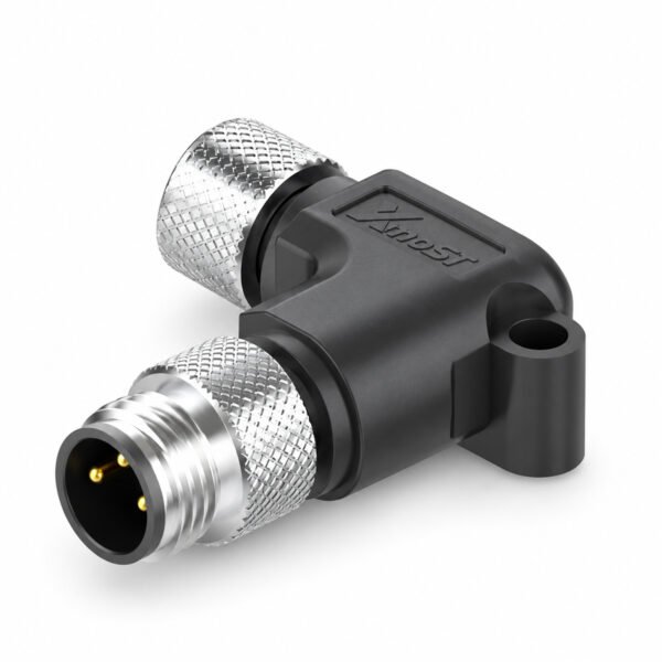 M8 A&B-Code 3-Pin Female-to-Male L-Type Splitter Connector