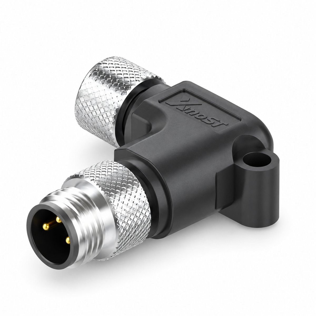 M8 A&B-Code 3-Pin Female-to-Male L-Type Splitter Connector M8 A&B-Code 3-Pin Female-to-Male L-Type Splitter Connector